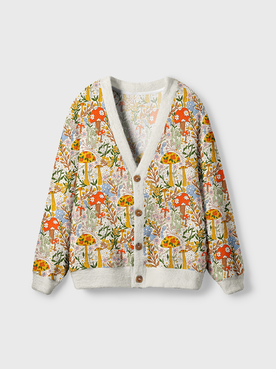 Vintage Warm Autumn Fantasy Mushrooms Cardigan Sweaters