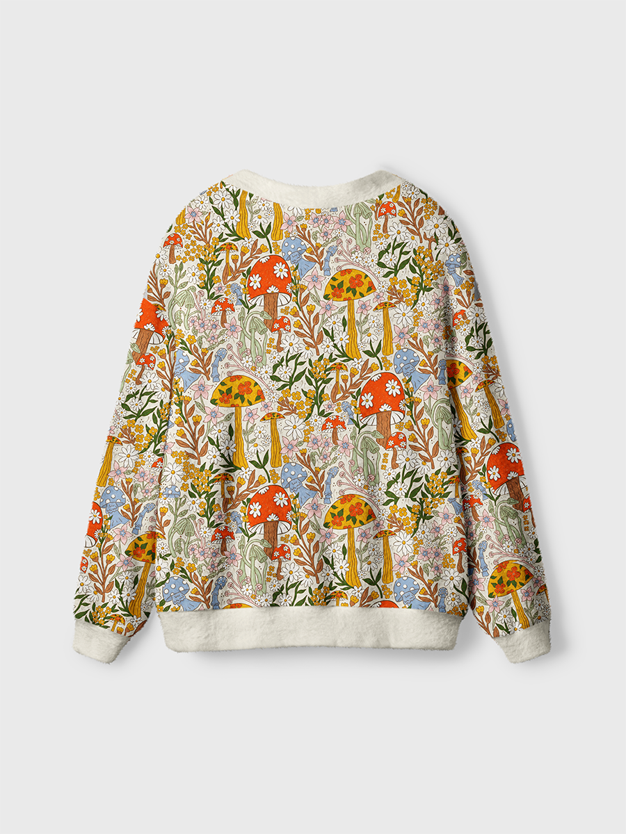 Vintage Warm Autumn Fantasy Mushrooms Cardigan Sweaters