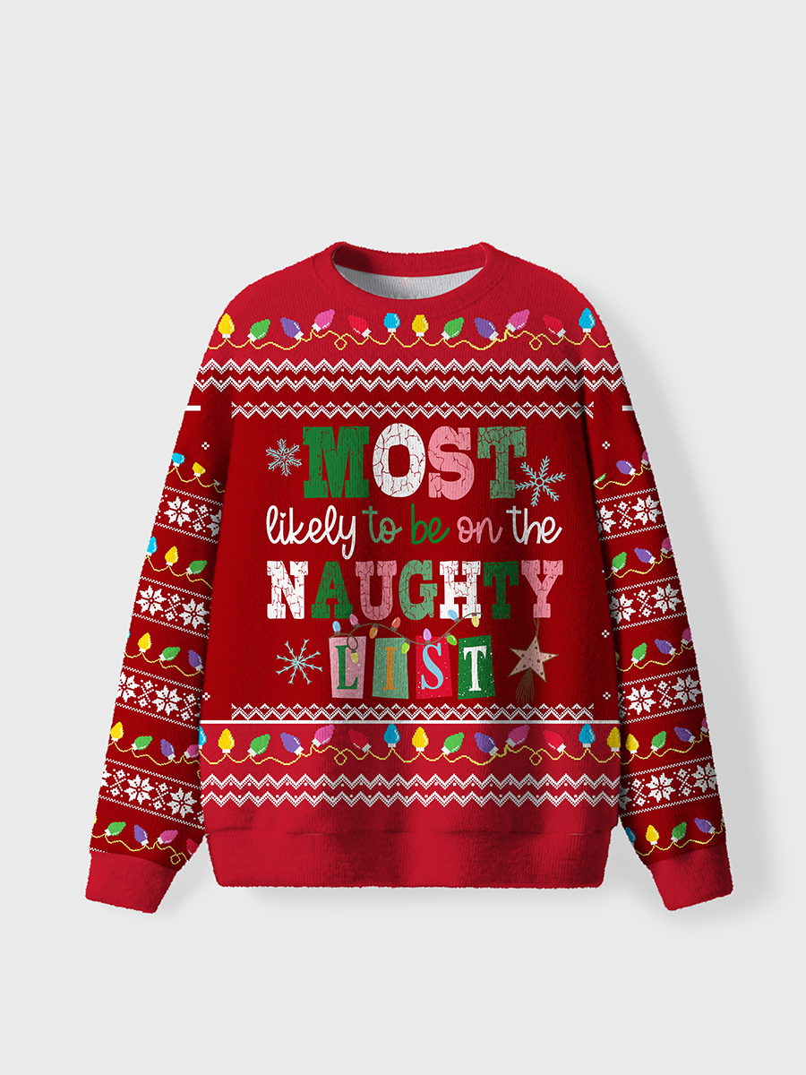 Vintage Most Likely To Be On The Naughty List Ugly Sweater