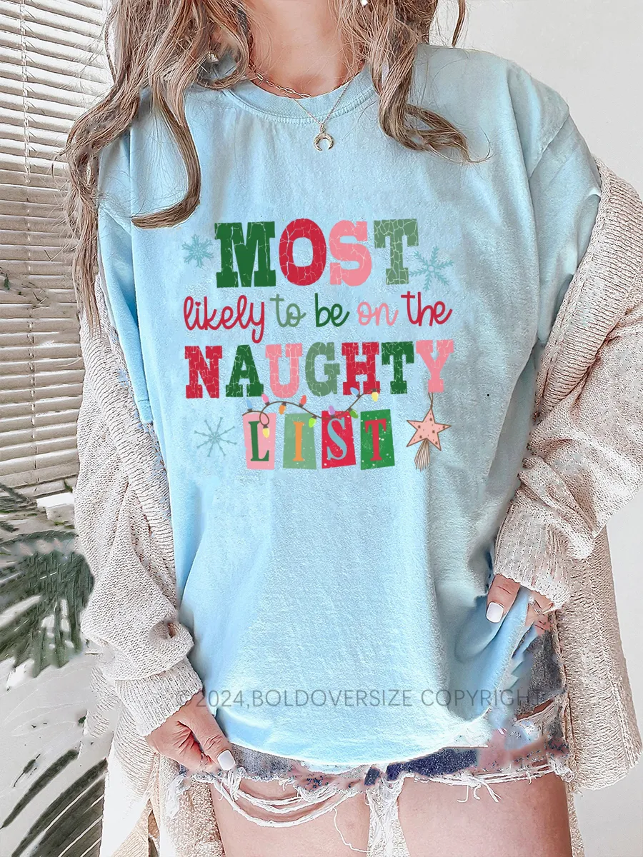 Vintage Most Likely To Be On The Naughty List Tee