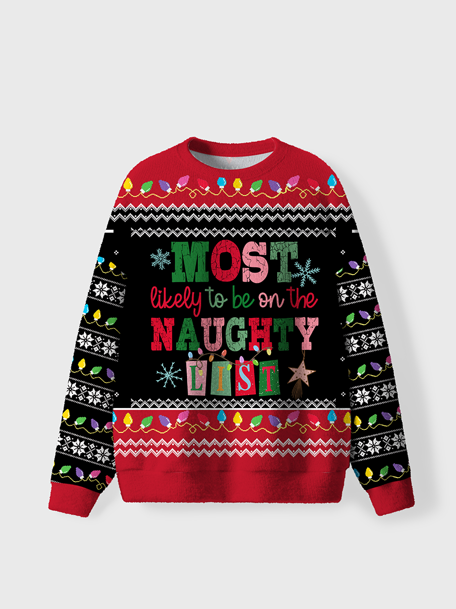 Vintage Most Likely To Be On The Naughty List Ugly Sweater