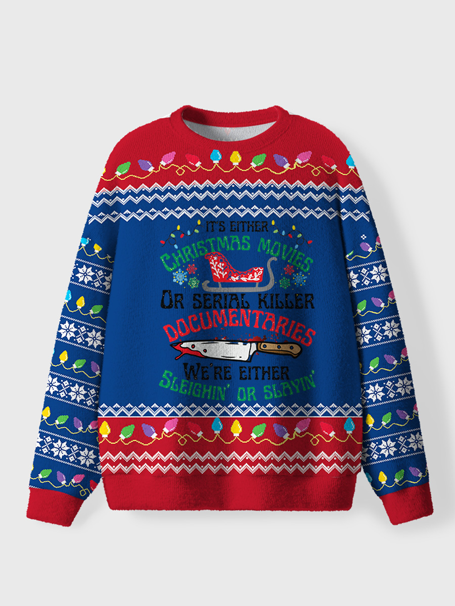 Vintage It’s Either Christmas Movies or Serial Killer Ugly Sweater