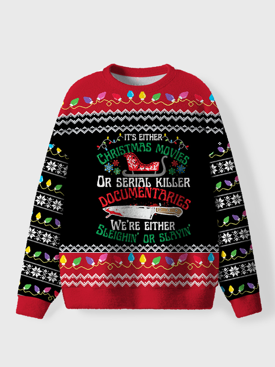Vintage It’s Either Christmas Movies or Serial Killer Ugly Sweater
