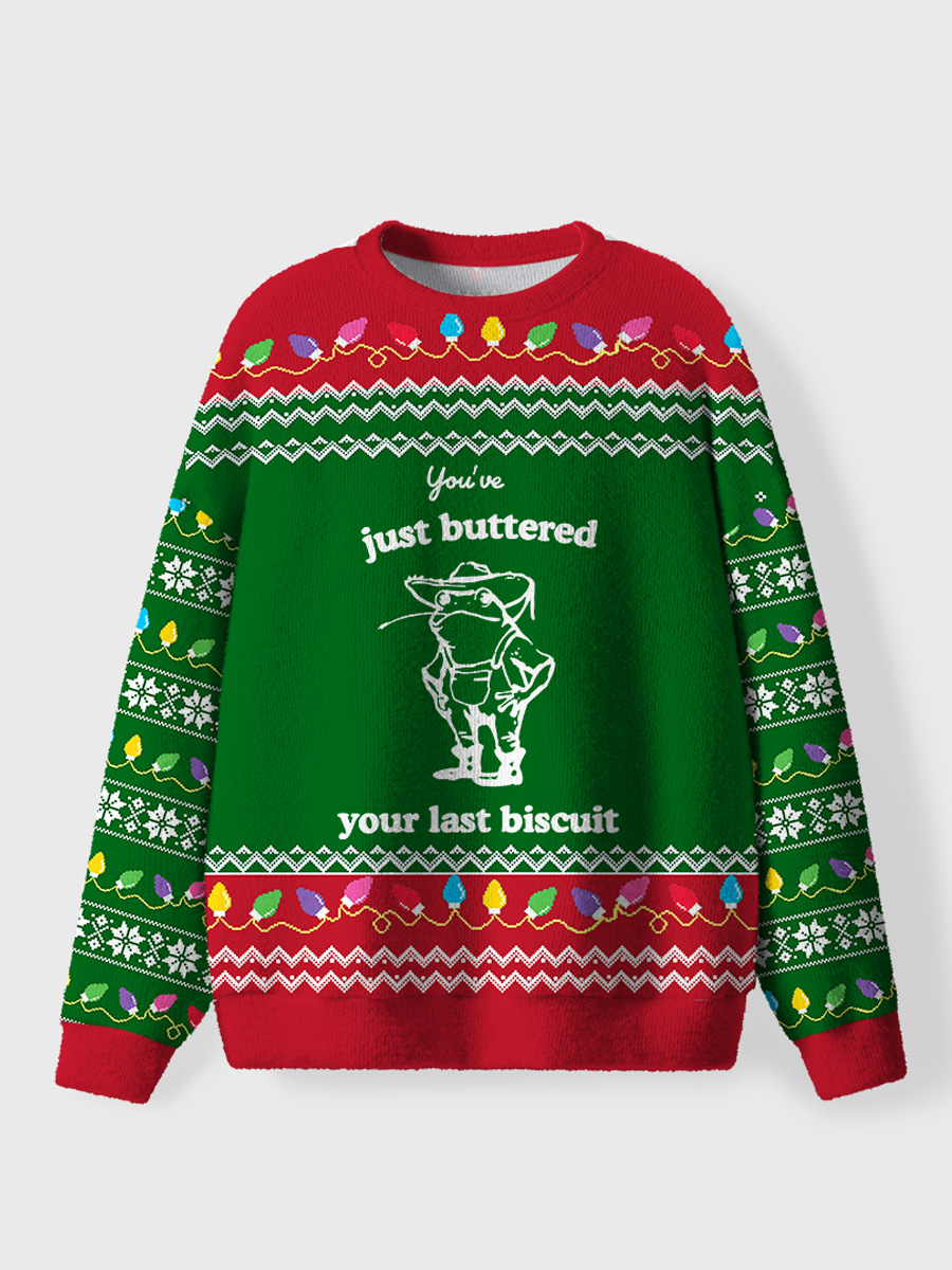 Vintage You'Ve Just Buttered Your Last Biscuit Ugly Sweater