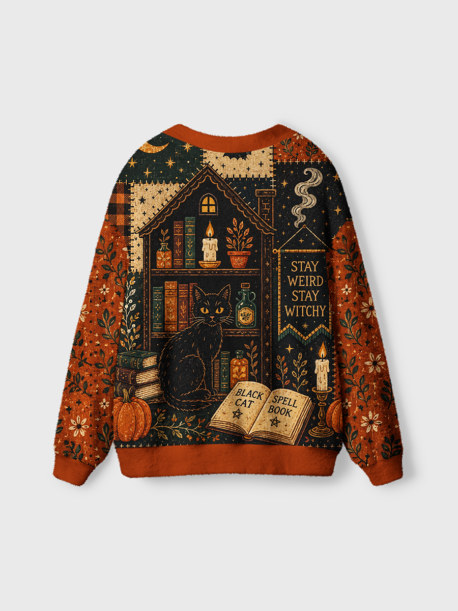 Vintage Gothic Vintage Pumpkins And Divination Elements Cardigan Sweaters