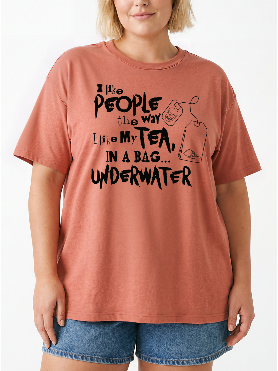 Vintage I Like People The Way Oversize Graphic Tee