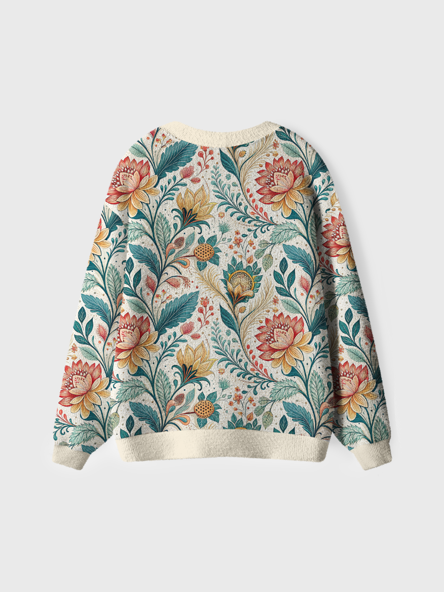 Vintage Warm Floral Mix Cute Cardigan Sweaters