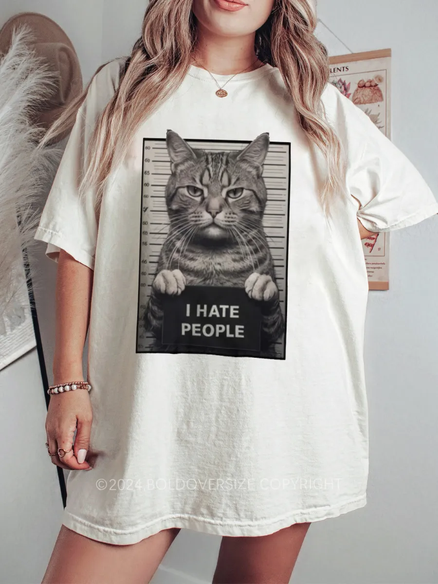 Vintage I Hate People Cat Tee