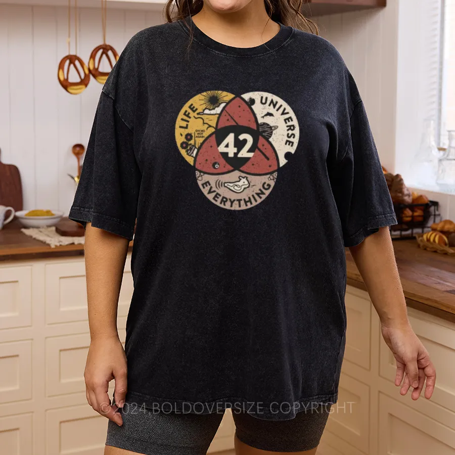 Vintage 42 The Answer To Life The Universe And Everything Essential Washed T-Shirt