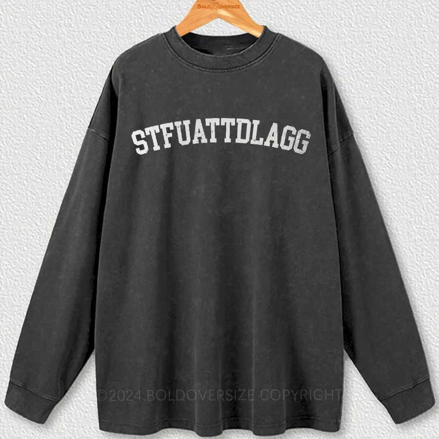 Vintage Stfuattdlagg Buy Me Books Washed Long Sleeve Shirt