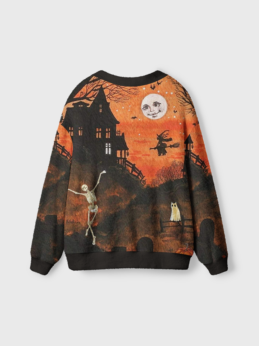 Vintage Gothic Vintage Dark Night Witch Castle Cardigan Sweaters