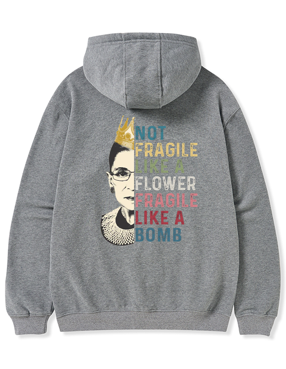 Vintage Not Fragile Like A Flower Fragile Like A Bomb Tee Zip Hoodie
