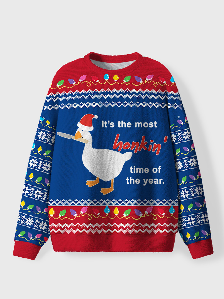 Vintage It's the Most Honkin' Time of the Year Goose Game Ugly Sweater