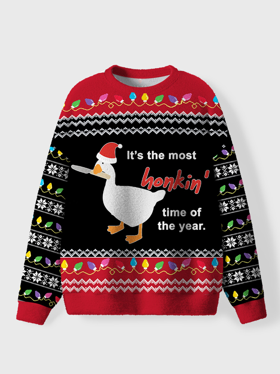 Vintage It's the Most Honkin' Time of the Year Goose Game Ugly Sweater