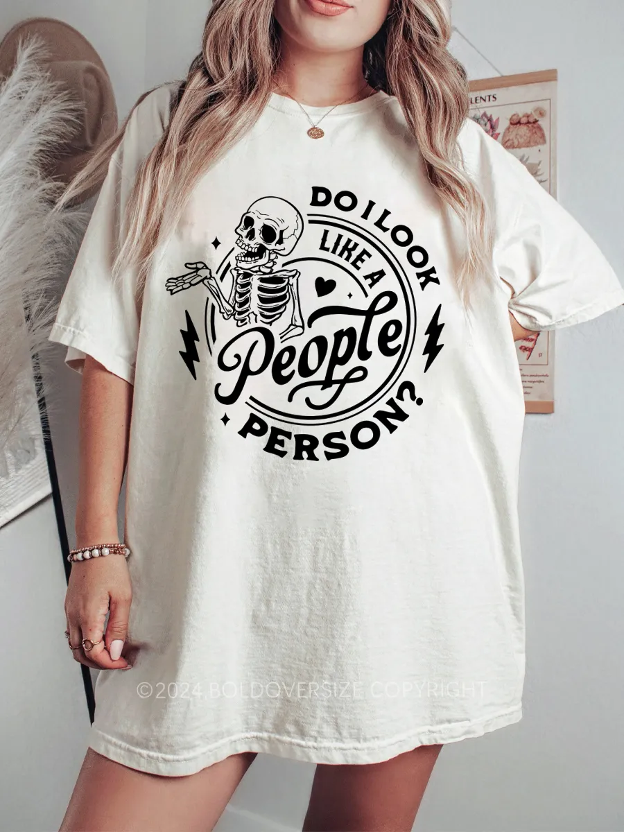Vintage Skeleton Hand Do I Look Like A People Person Tee