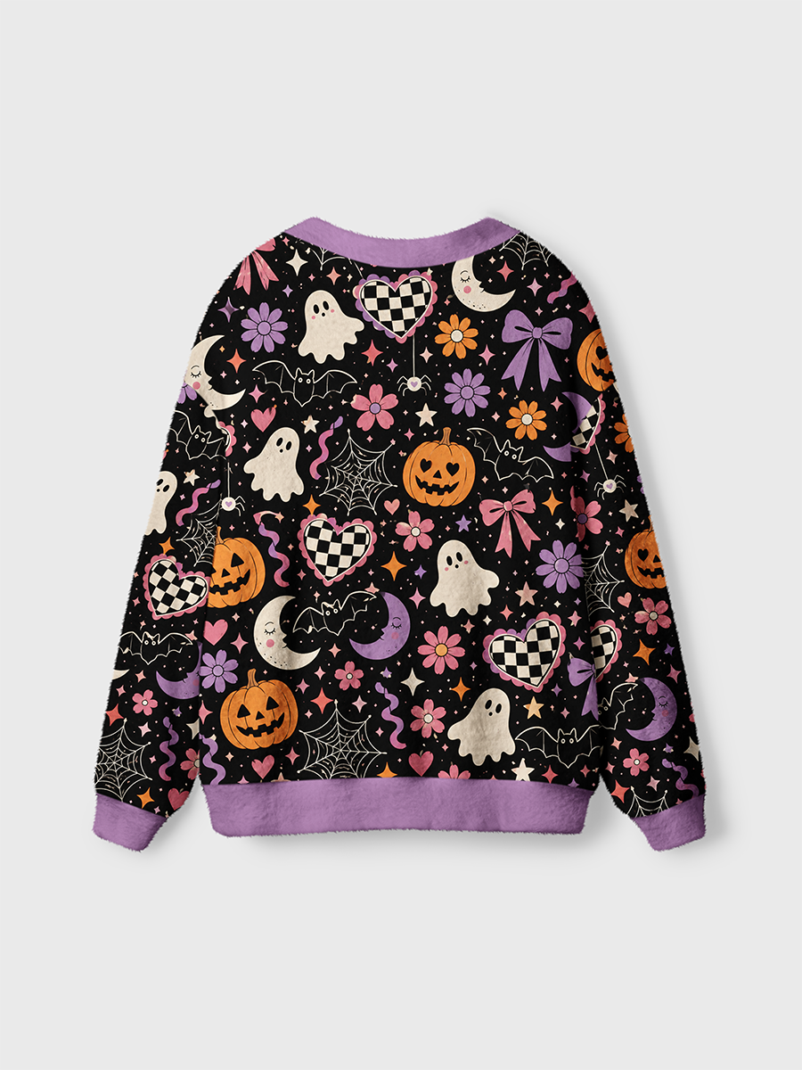 Vintage Checkered Hearts Bows Cardigan Sweaters