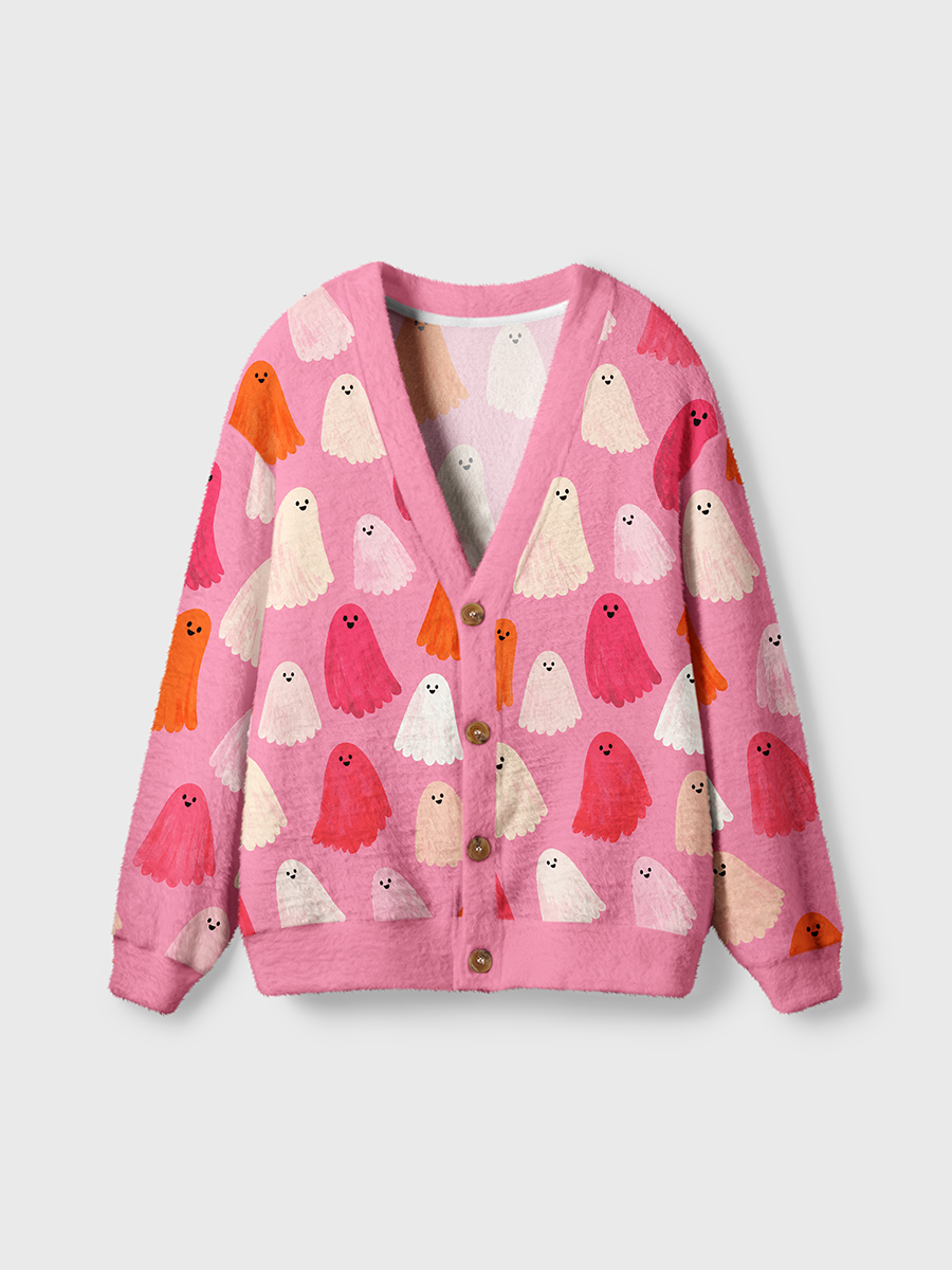 Vintage Cute Quirky Ghosts Cardigan Sweaters