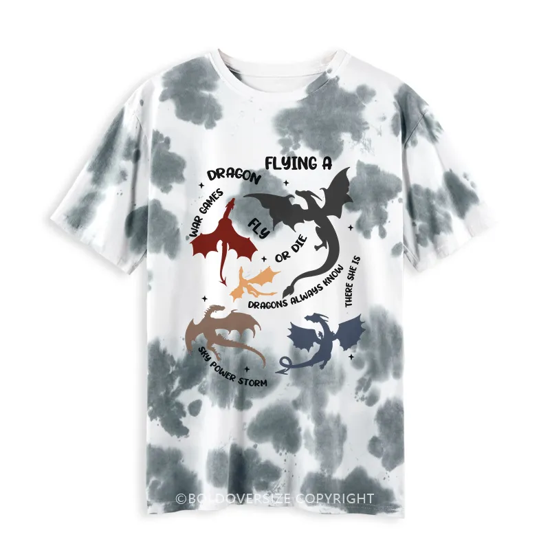 Vintage Dragontails Colored Novel Tie-dye T-Shirt