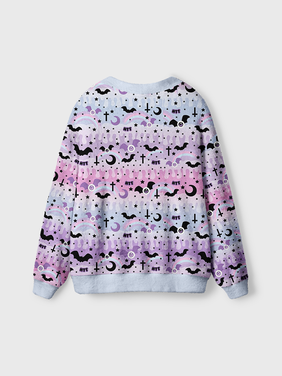 Vintage Gradient Flowing Lava and Halloween Magic Cardigan Sweaters