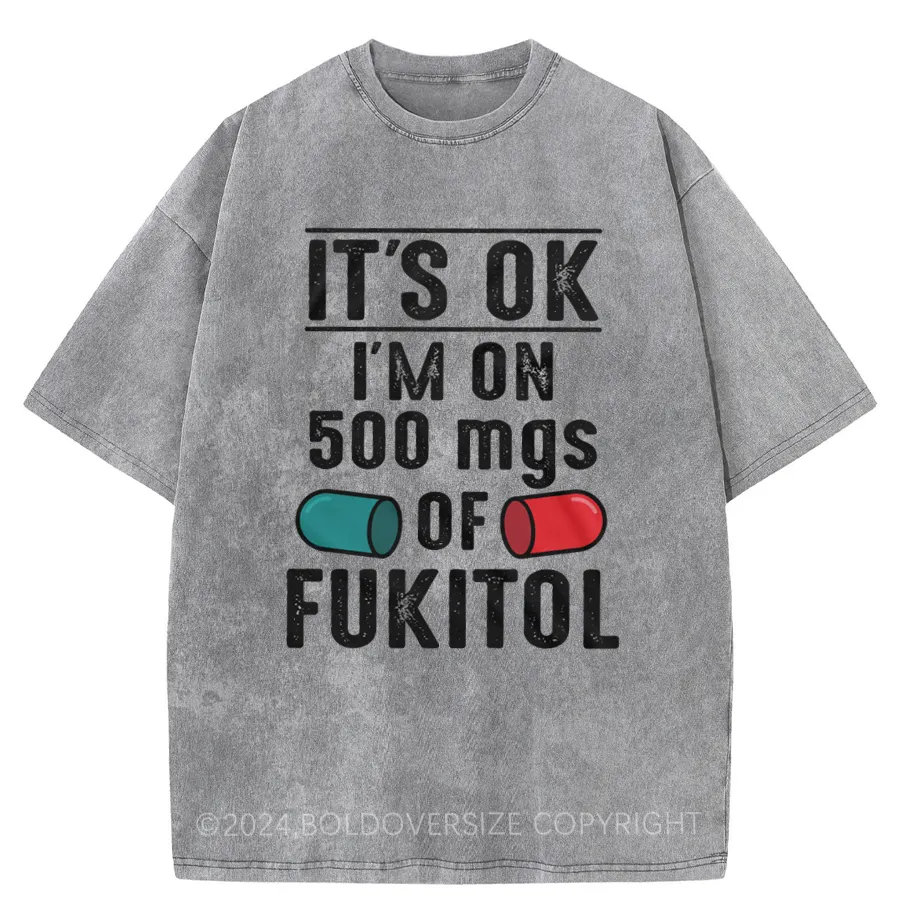 Vintage Funny Fukitol Humorous Washed T-Shirt
