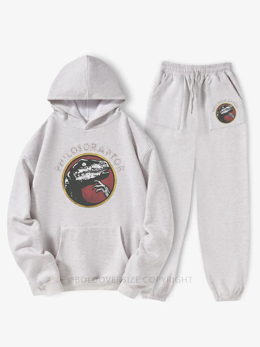 Vintage Deep Thinker Philosoraptor Dinosaur Hoodie Suit