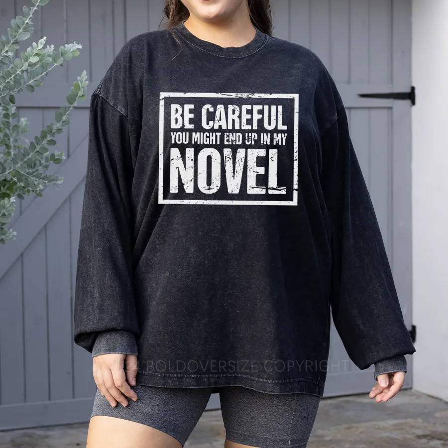 Vintage Funny Novelist Writer Washed Long Sleeve Shirt
