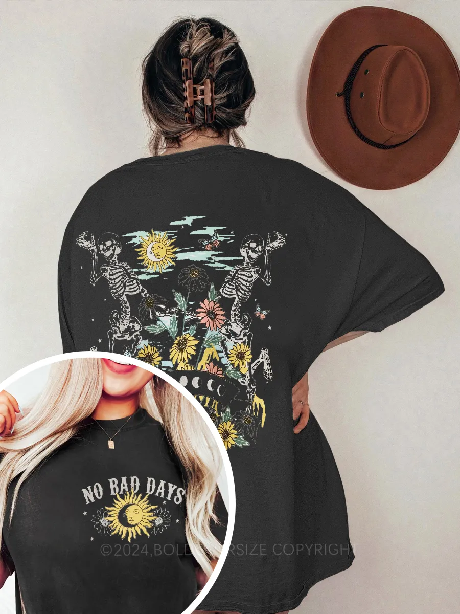 Vintage No Bad Days Skeleton Tee