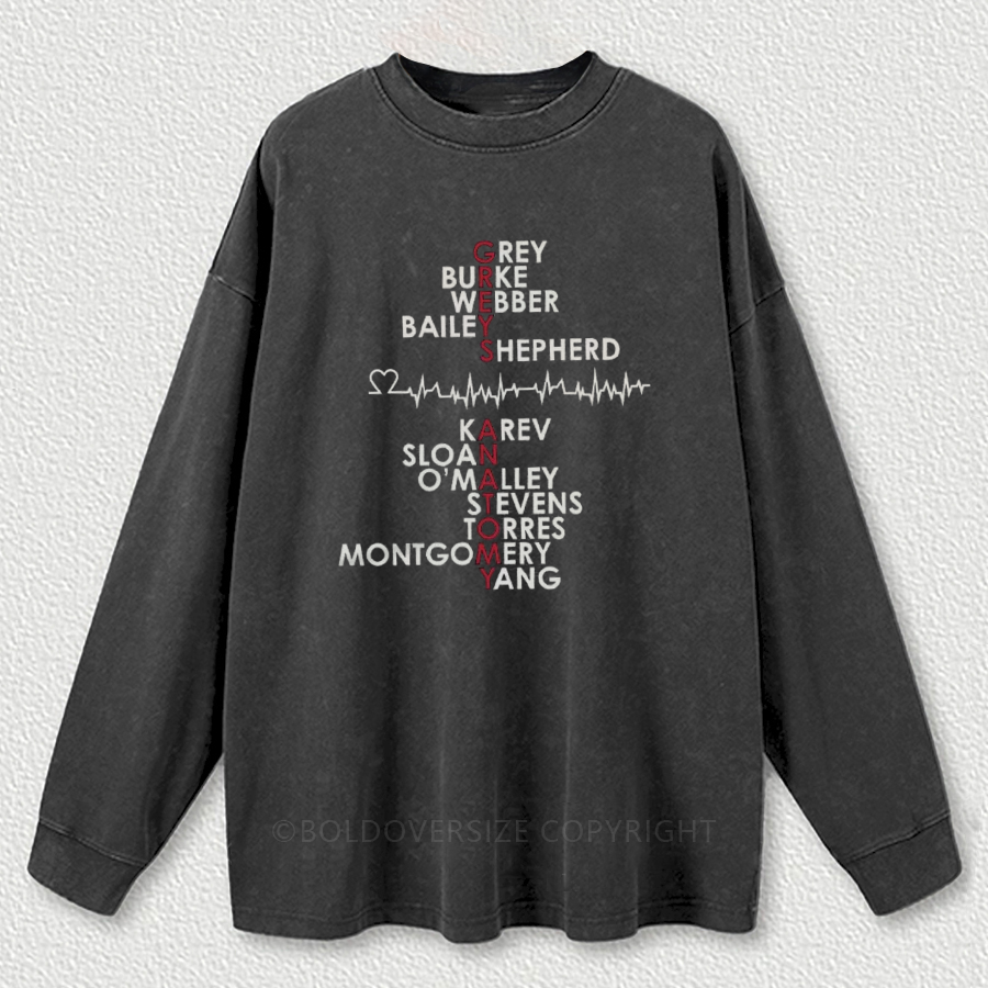 Vintage Movie Cast Crew Washed Long Sleeve Shirt