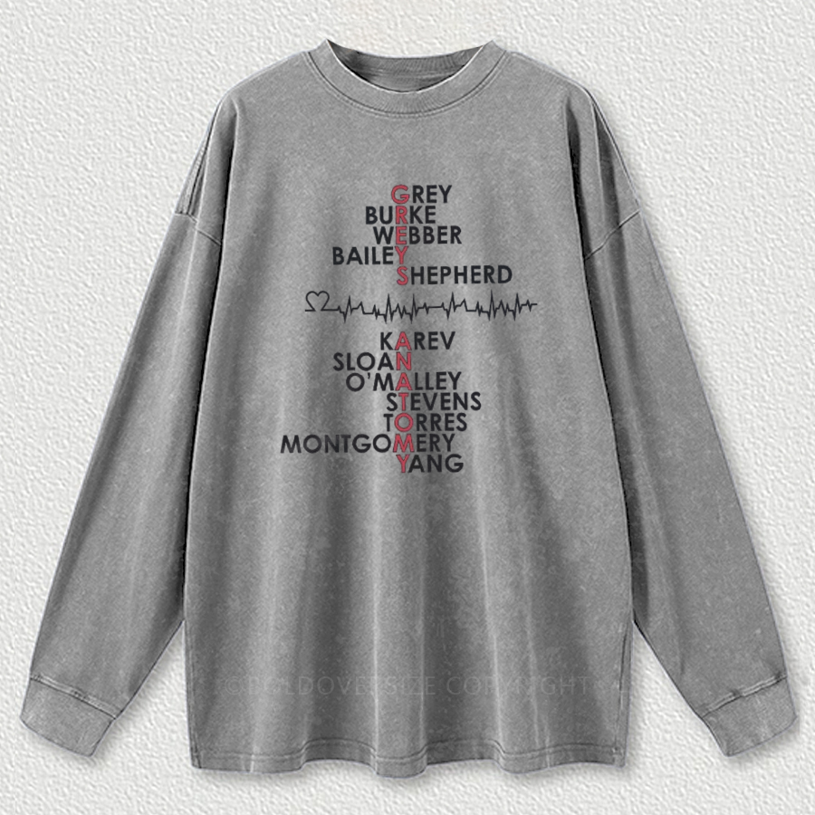 Vintage Movie Cast Crew Washed Long Sleeve Shirt