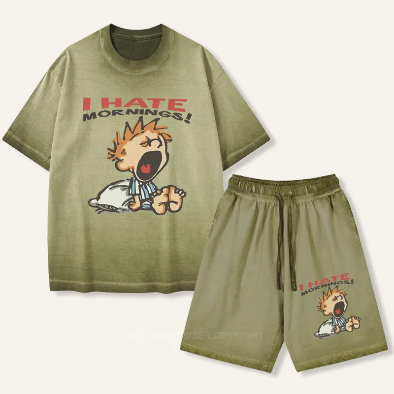 Vintage I Hate Mornings Gradient Washed Suit