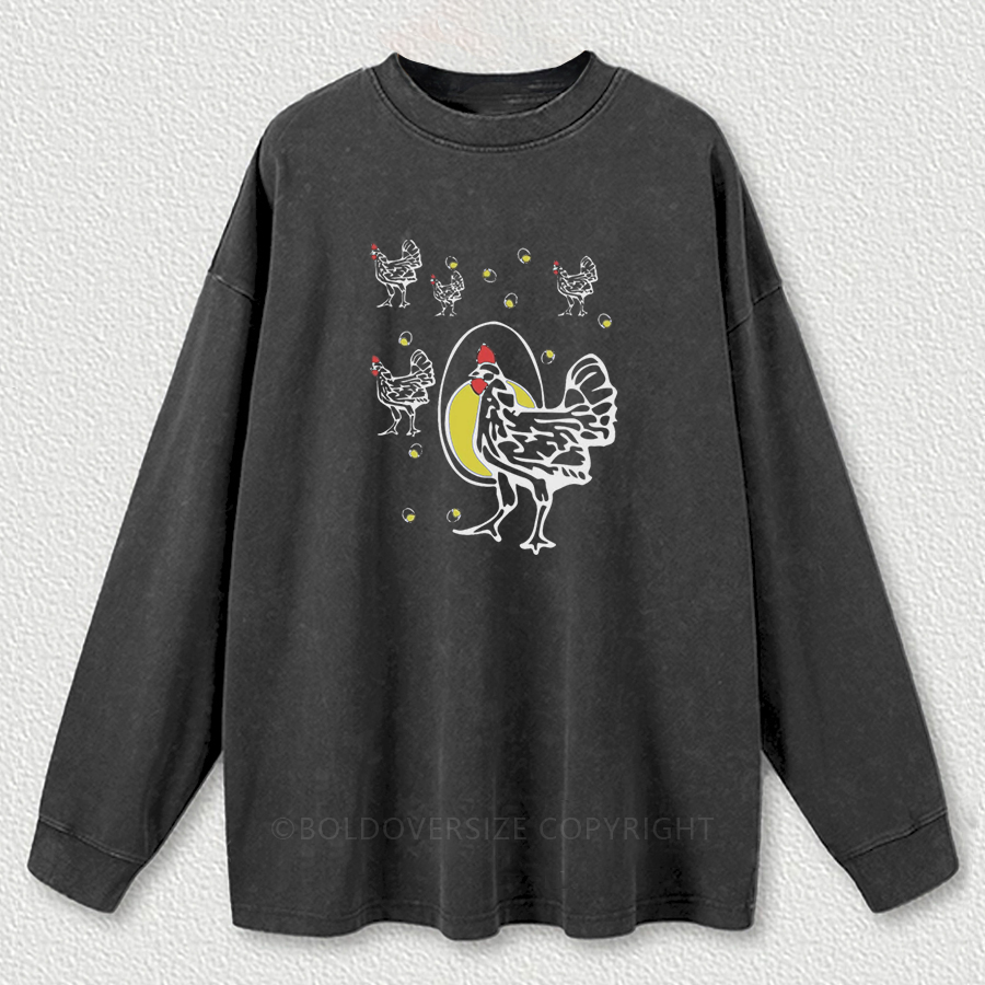 Vintage Roseanne Chicken Washed Long Sleeve Shirt