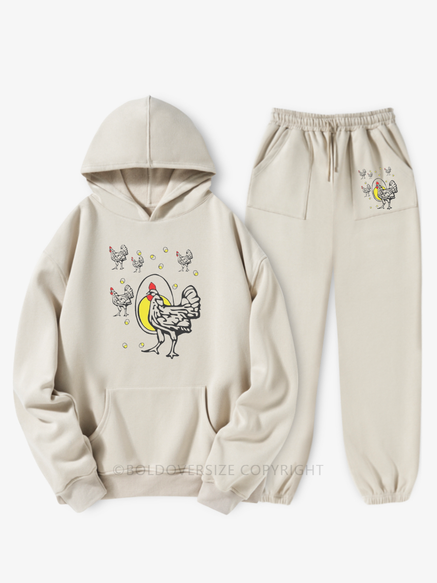 Vintage Roseanne Chicken Hoodie Suit