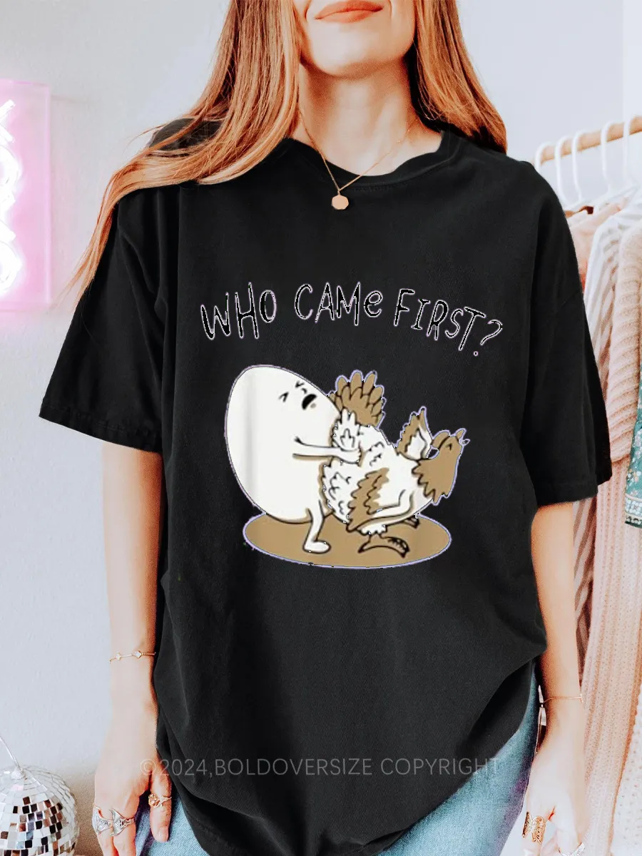 Vintage Who Came First Chicken or Egg Tee