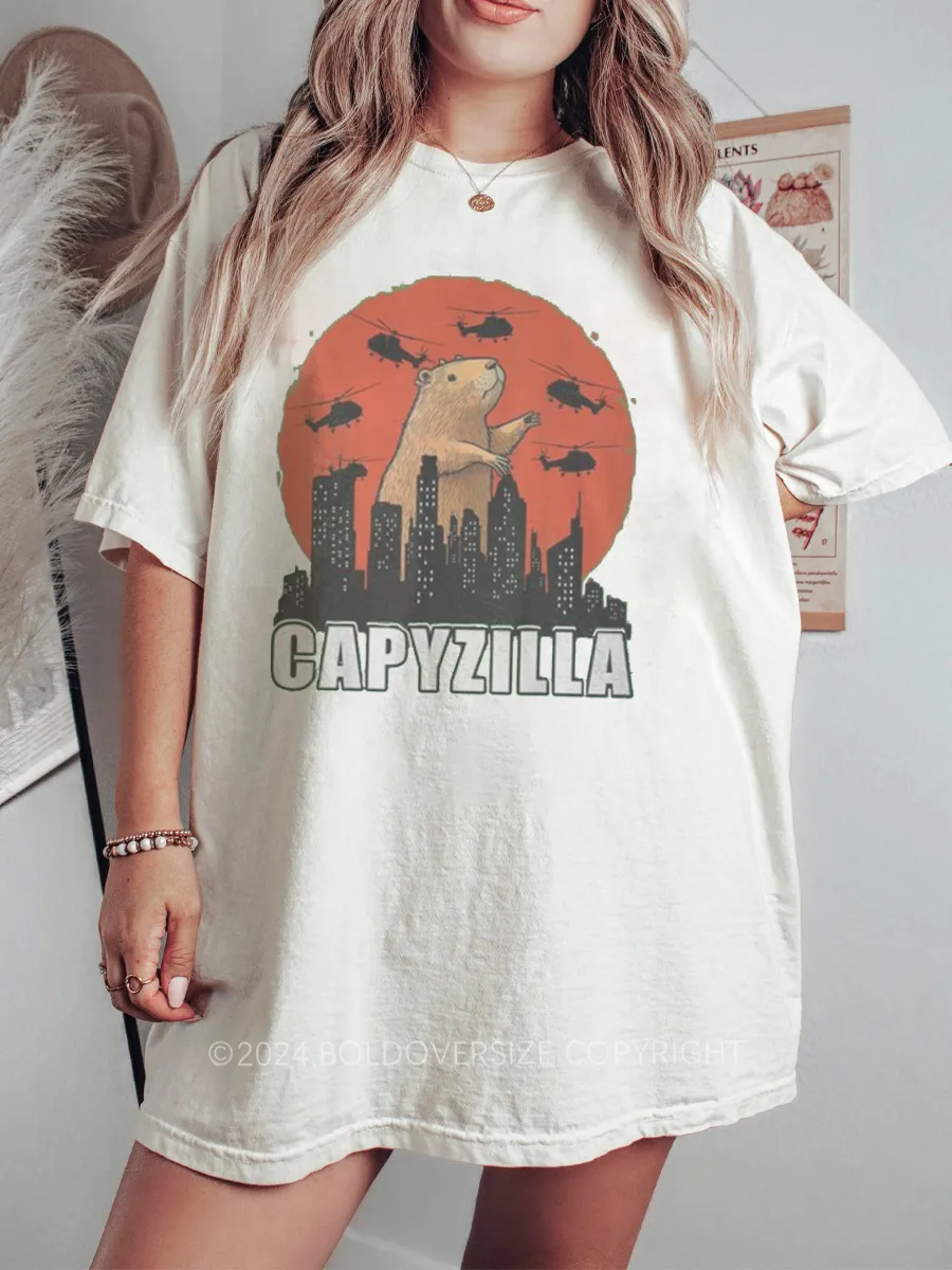 Vintage Rodent Capyzilla Funny Tee