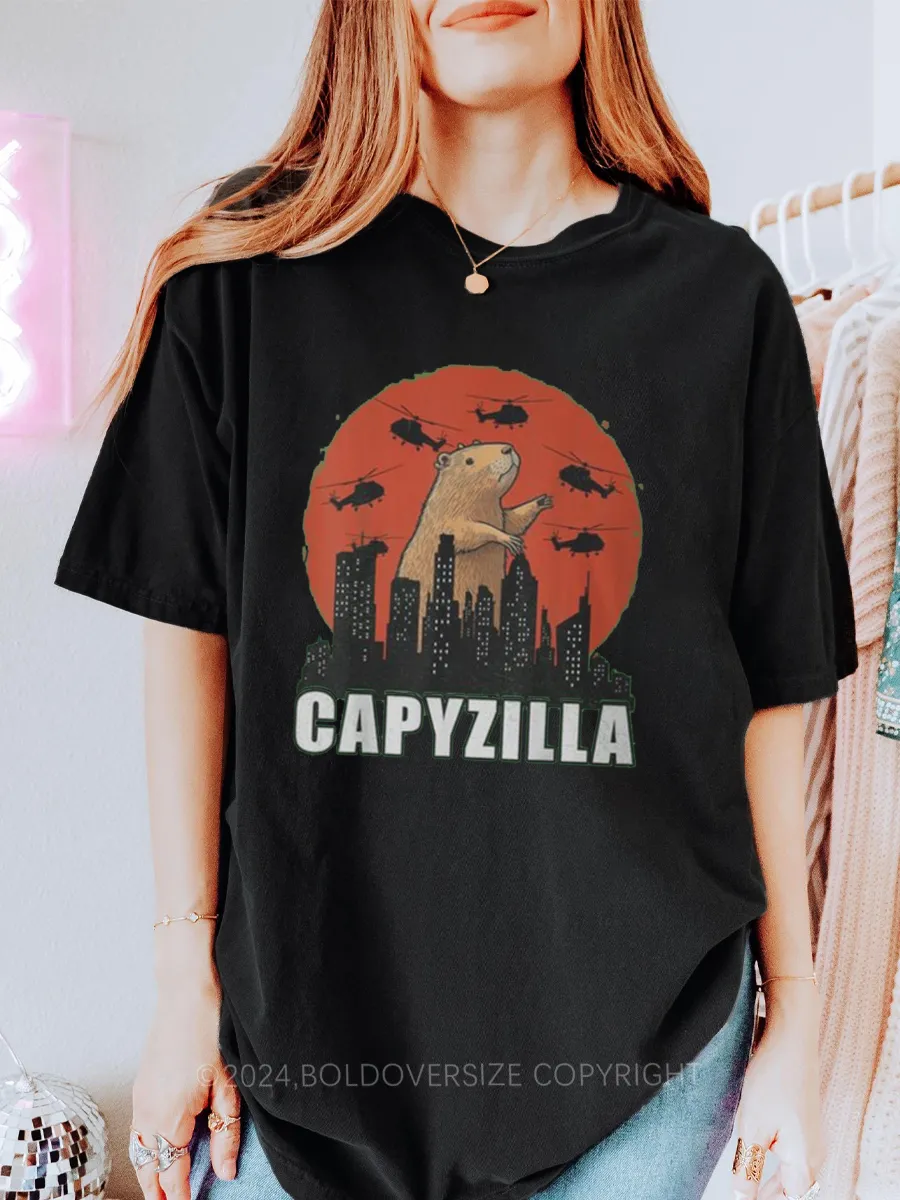 Vintage Rodent Capyzilla Funny Tee