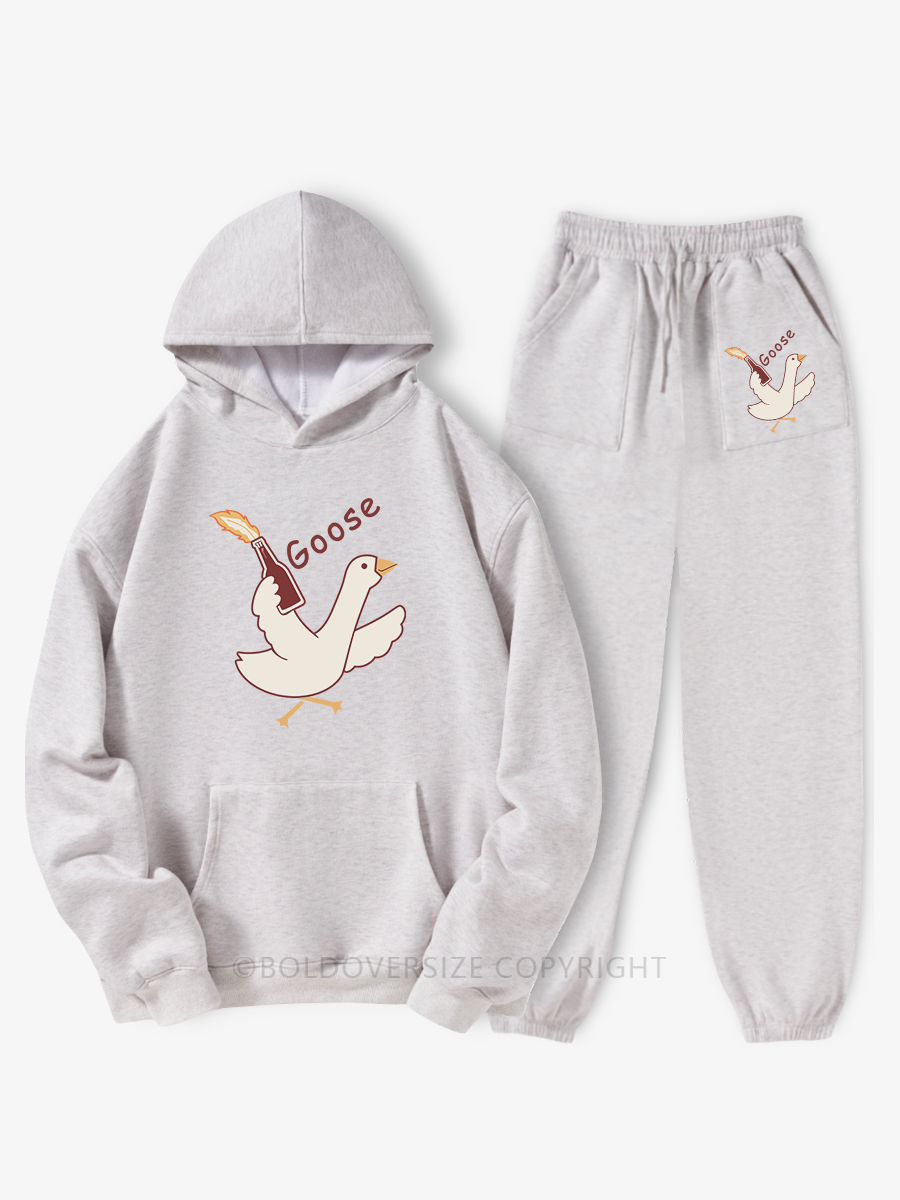 Vintage Goose Hoodie Suit