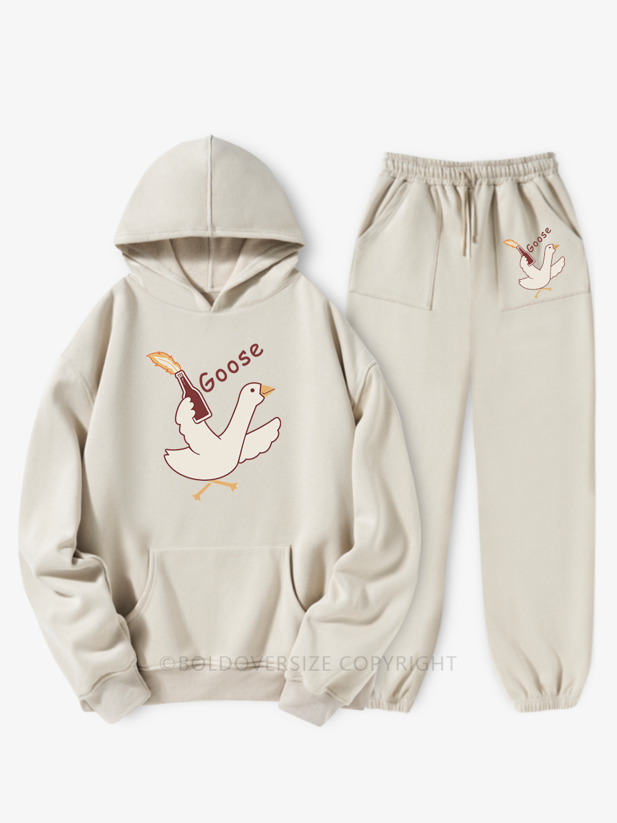 Vintage Goose Hoodie Suit