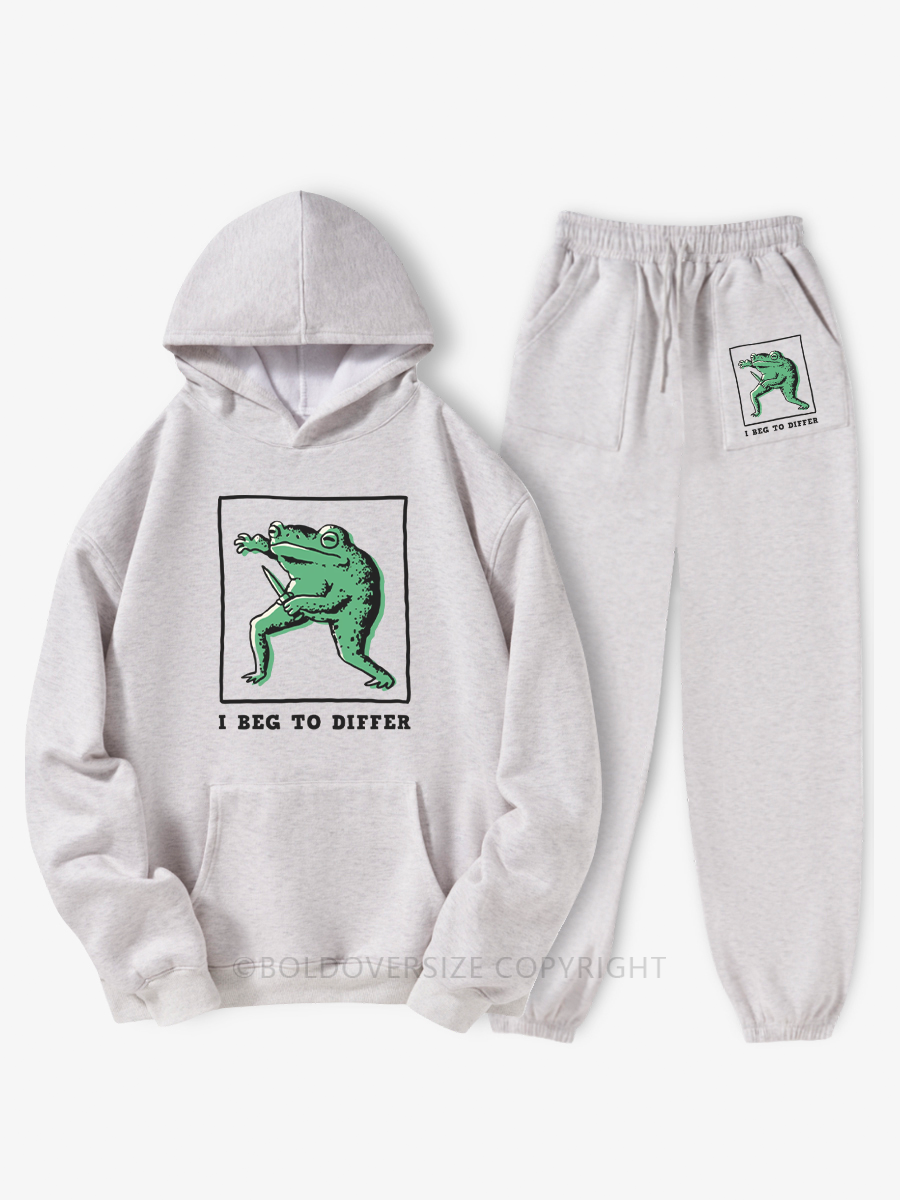 Vintage I Beg To Differ Hoodie Suit