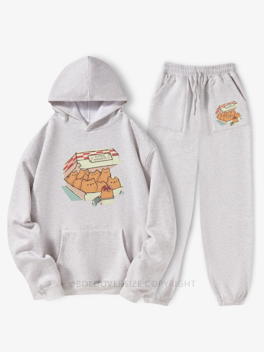 Vintage Fast Food Cat  Hoodie Suit