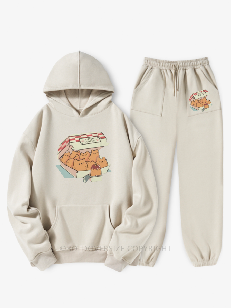 Vintage Fast Food Cat  Hoodie Suit