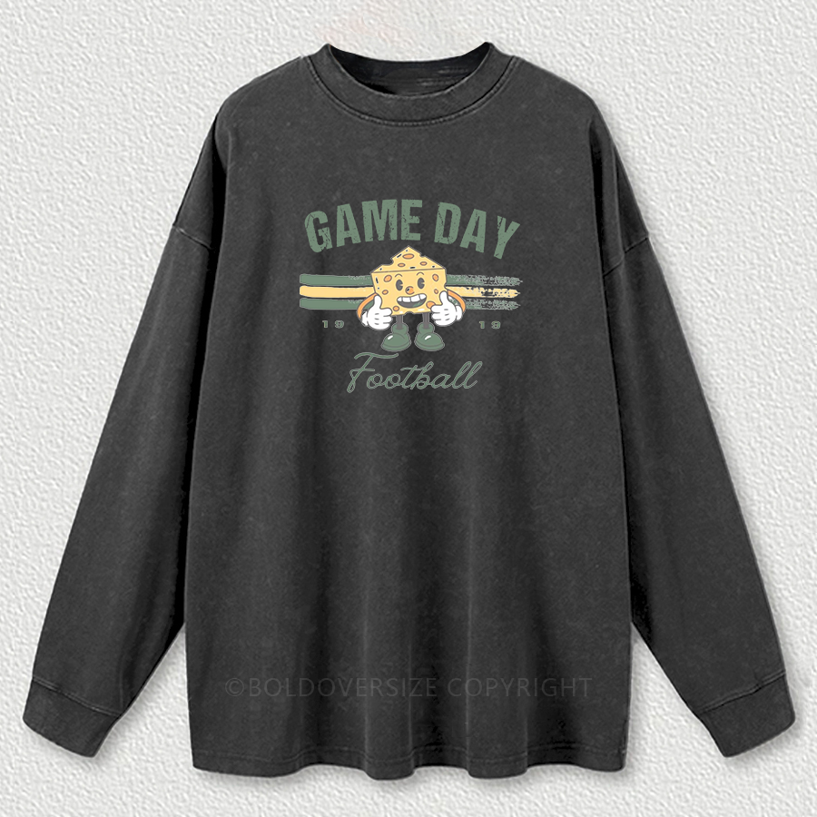 Vintage Green Bay Game Day  Washed Long Sleeve Shirt