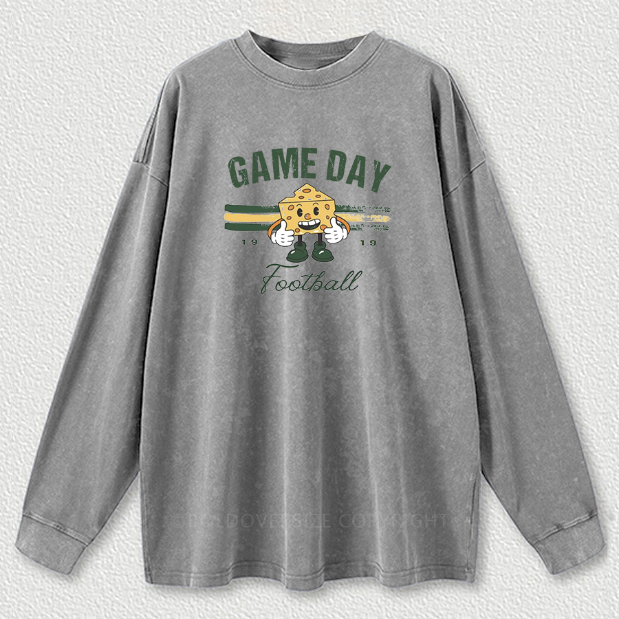 Vintage Green Bay Game Day  Washed Long Sleeve Shirt