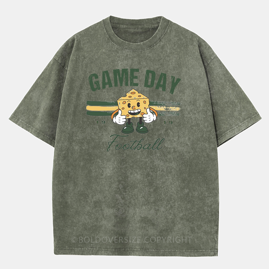 Vintage Green Bay Game Day  Washed T-Shirt