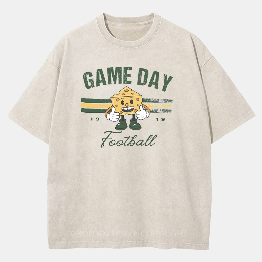 Vintage Green Bay Game Day  Washed T-Shirt