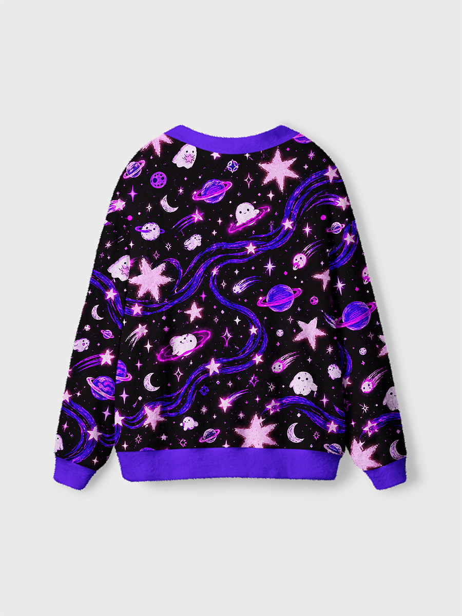 Vintage Dark Punk Space Galaxy Cardigan Sweaters