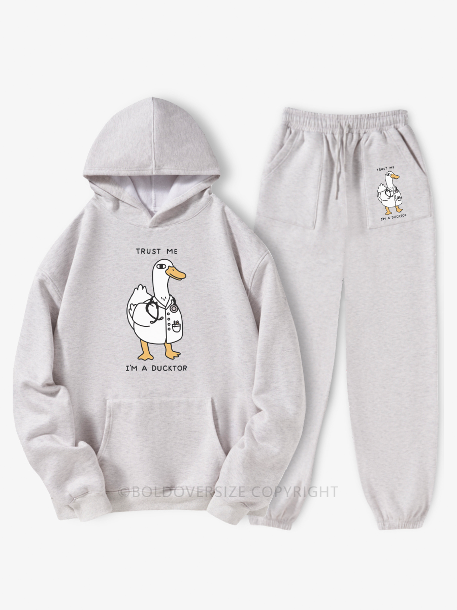 Vintage I'M A Ducktor Hoodie Suit