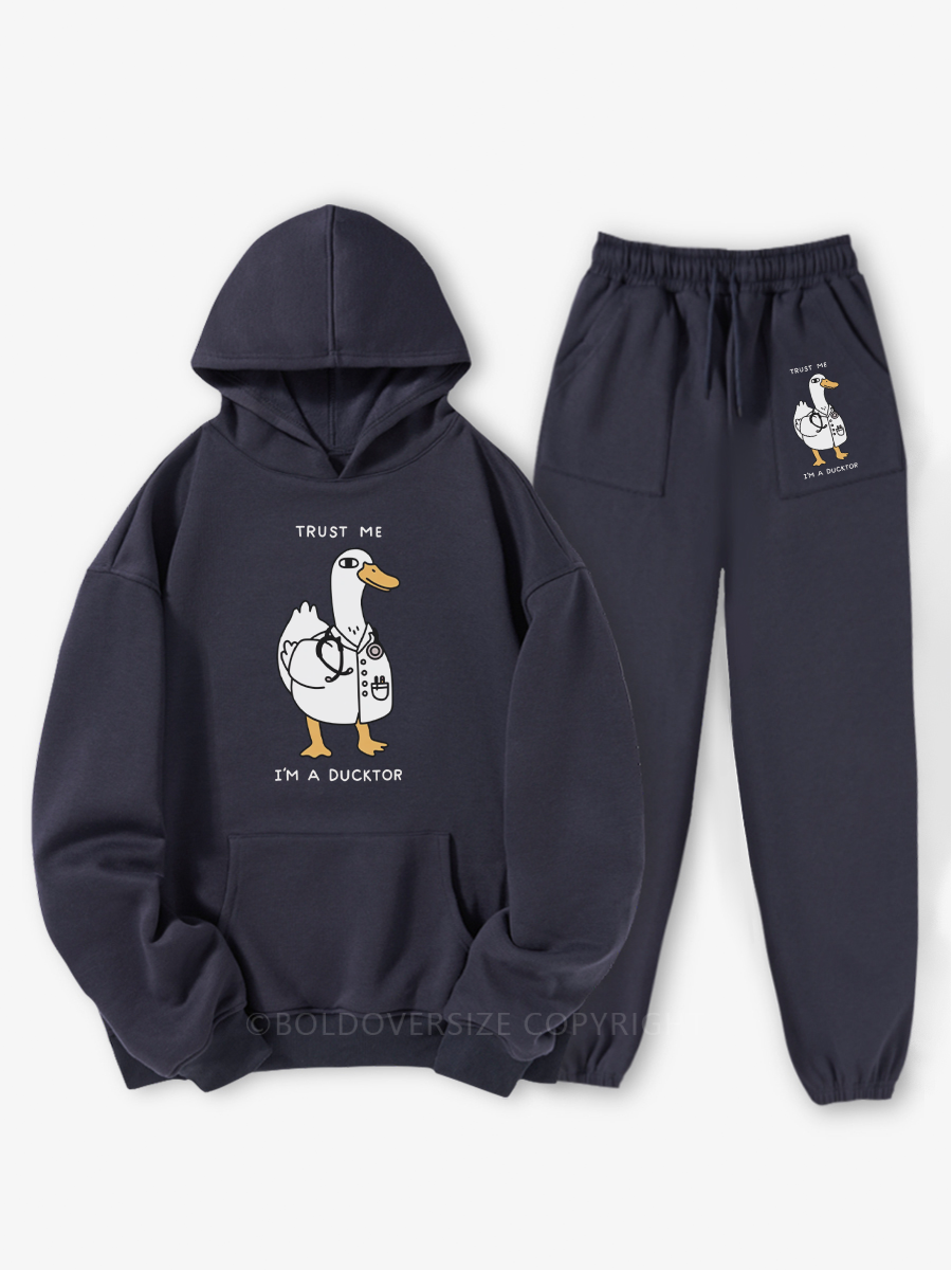 Vintage I'M A Ducktor Hoodie Suit