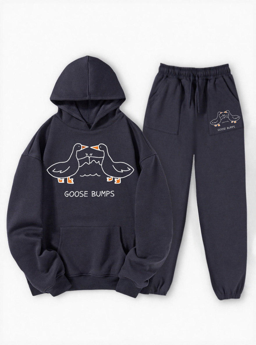 Vintage Goose Bumps Tee Fleece Hoodie Suit