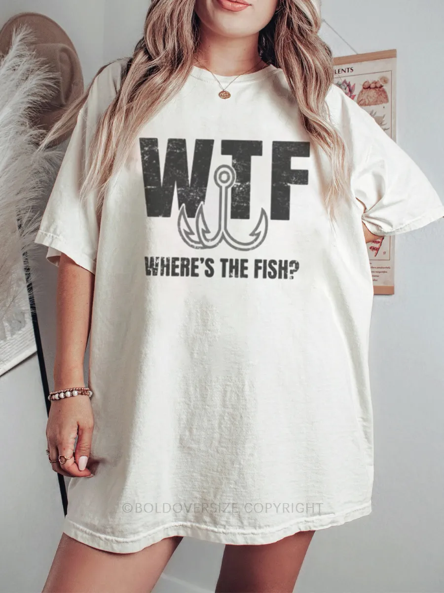 VintageFishing Funny Fish Fisher Hook Tee