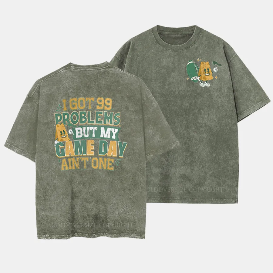 Vintage Game Day Football Fan Washed T-Shirt